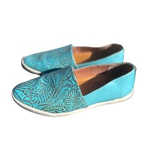 Patricia Nash Designs | Women’s Turquoise Floral Lola Leather Flats